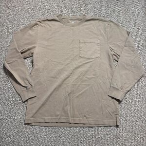Amazon Essentials Pocket T-Shirt Mens Small Long Sleeve Olive Basic Tee